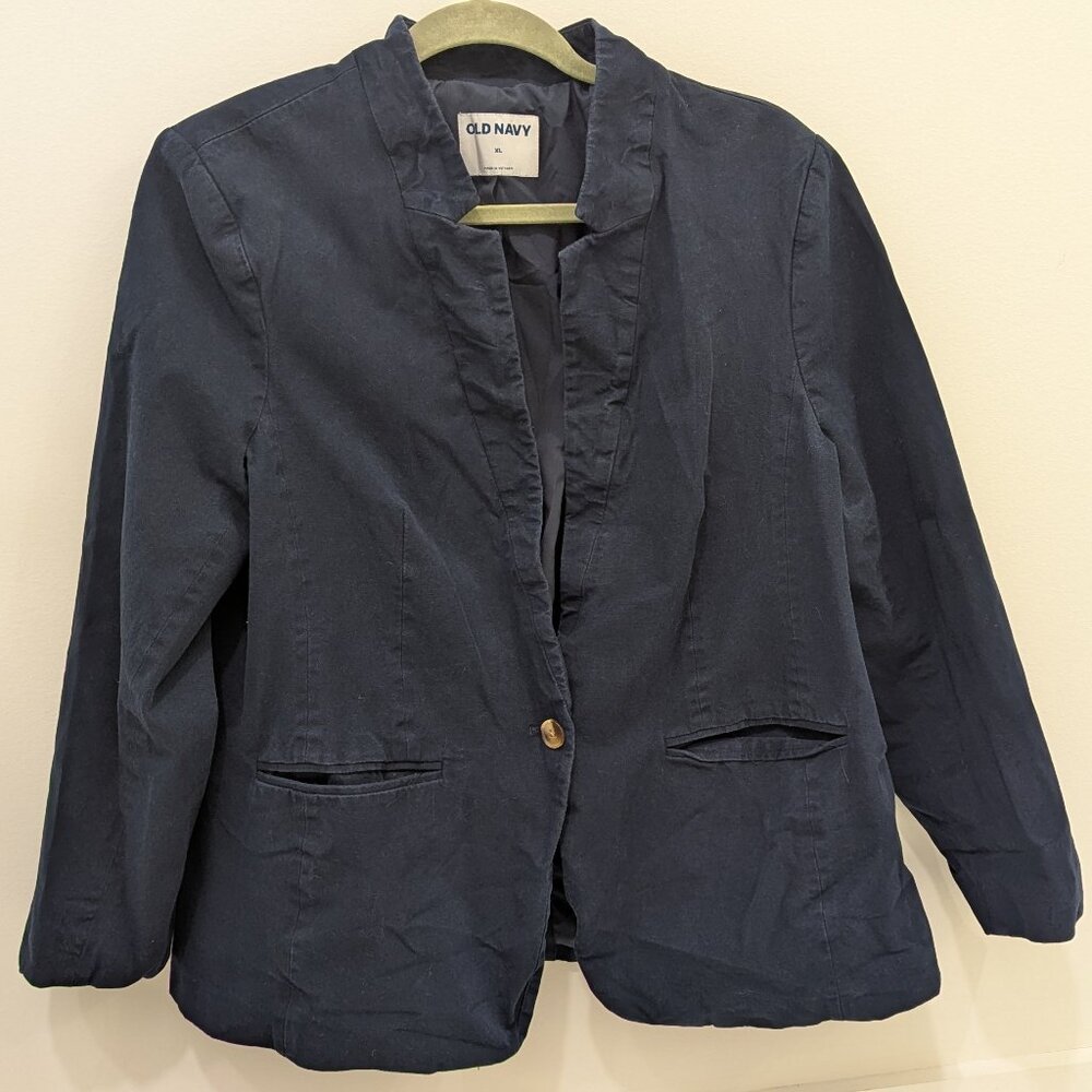 Old Navy Cotton Blazer Jacket in Navy Blue